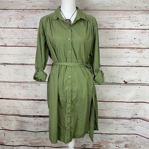 Time & Tru Green Women’s Button Up Dress XL